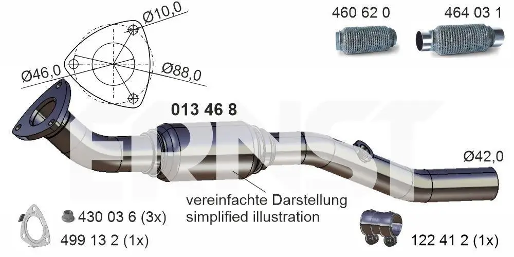 Abgasrohr vorne ERNST 013468
