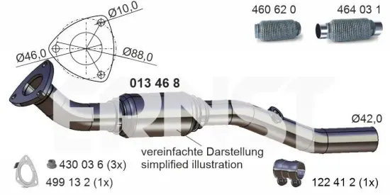 Abgasrohr vorne ERNST 013468 Bild Abgasrohr vorne ERNST 013468