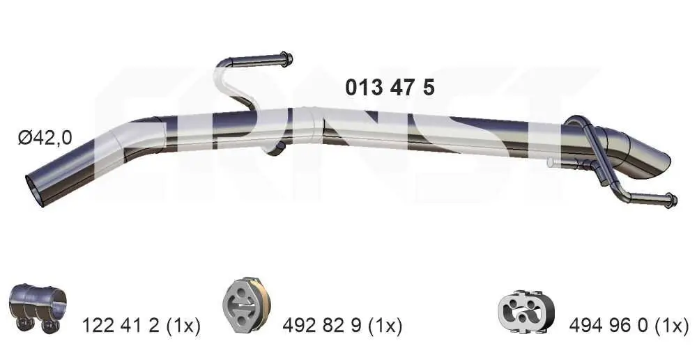 Abgasrohr hinten ERNST 013475