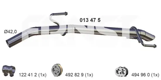 Abgasrohr hinten ERNST 013475 Bild Abgasrohr hinten ERNST 013475