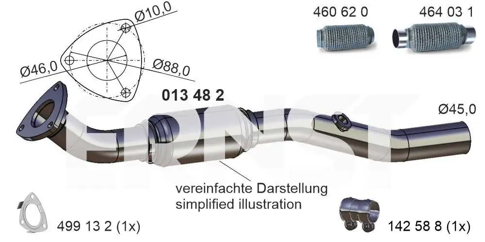Abgasrohr vorne ERNST 013482