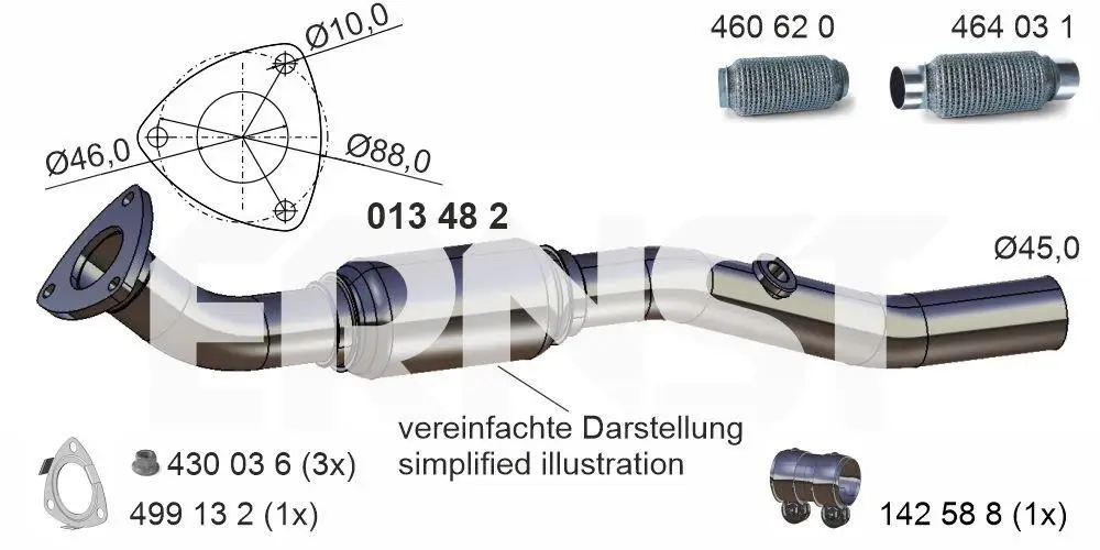 Abgasrohr vorne ERNST 013482