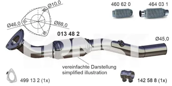 Abgasrohr vorne ERNST 013482 Bild Abgasrohr vorne ERNST 013482