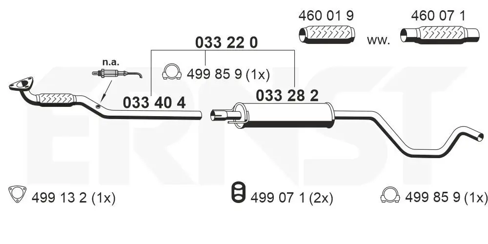 Mittelschalldämpfer ERNST 033220