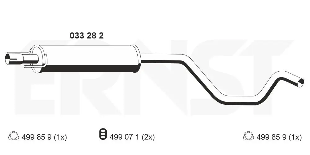 Mittelschalldämpfer ERNST 033282