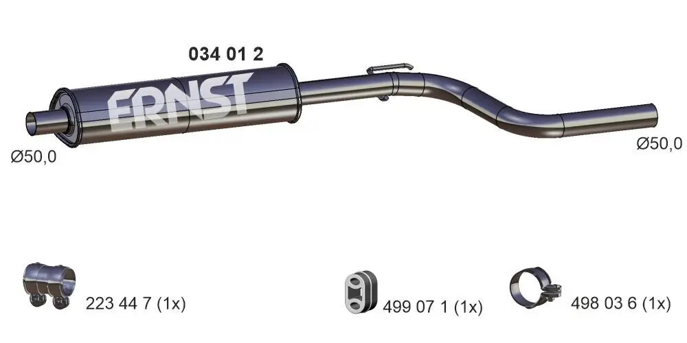 Mittelschalldämpfer ERNST 034012