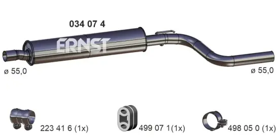 Mittelschalldämpfer ERNST 034074 Bild Mittelschalldämpfer ERNST 034074