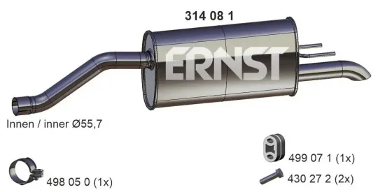 Endschalldämpfer ERNST 034081 Bild Endschalldämpfer ERNST 034081