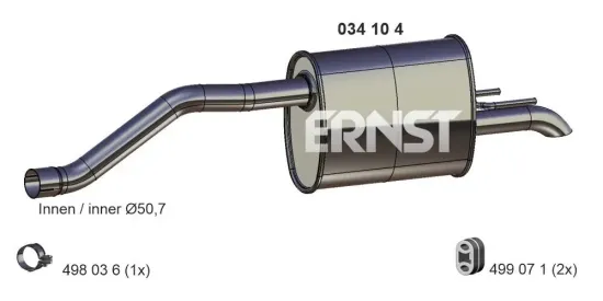 Endschalldämpfer ERNST 034104 Bild Endschalldämpfer ERNST 034104