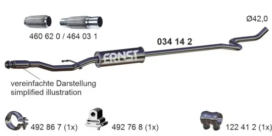 Mittelschalldämpfer ERNST 034142 Bild Mittelschalldämpfer ERNST 034142