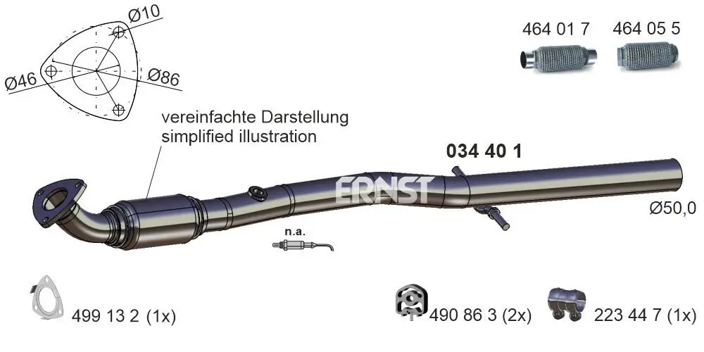 Abgasrohr vorne ERNST 034401
