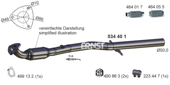 Abgasrohr vorne ERNST 034401 Bild Abgasrohr vorne ERNST 034401
