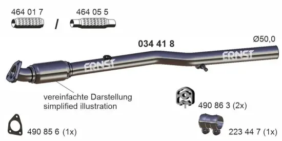 Abgasrohr vorne ERNST 034418 Bild Abgasrohr vorne ERNST 034418