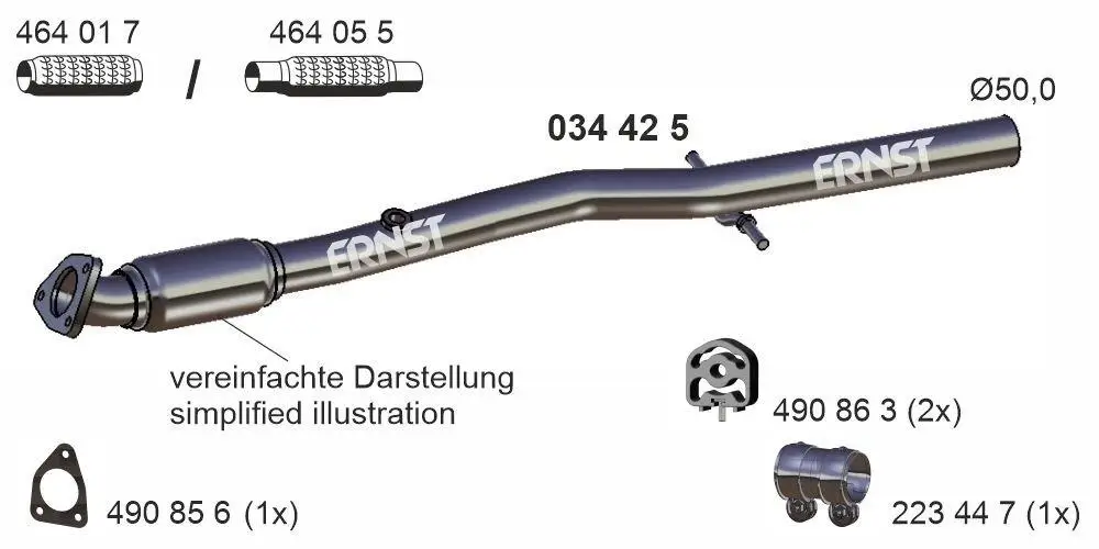Abgasrohr vorne ERNST 034425