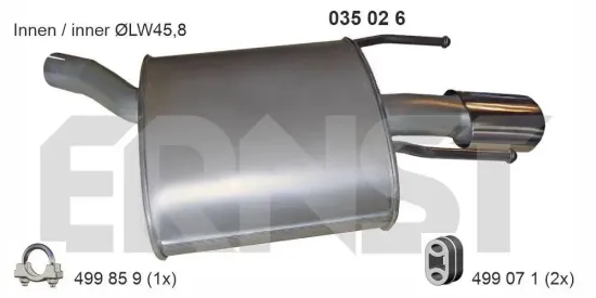 Endschalldämpfer ERNST 035026 Bild Endschalldämpfer ERNST 035026