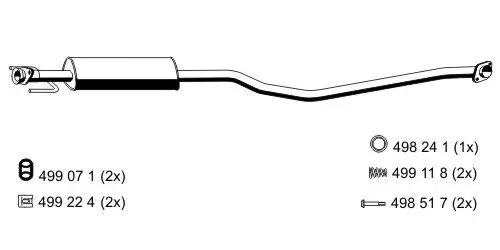 Mittelschalldämpfer ERNST 043021