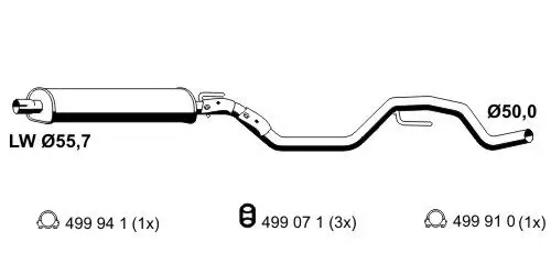 Mittelschalldämpfer ERNST 043274 Bild Mittelschalldämpfer ERNST 043274