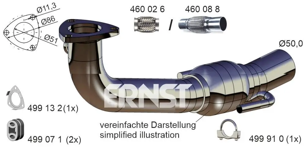 Abgasrohr vorne ERNST 043441
