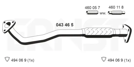 Abgasrohr ERNST 043465 Bild Abgasrohr ERNST 043465