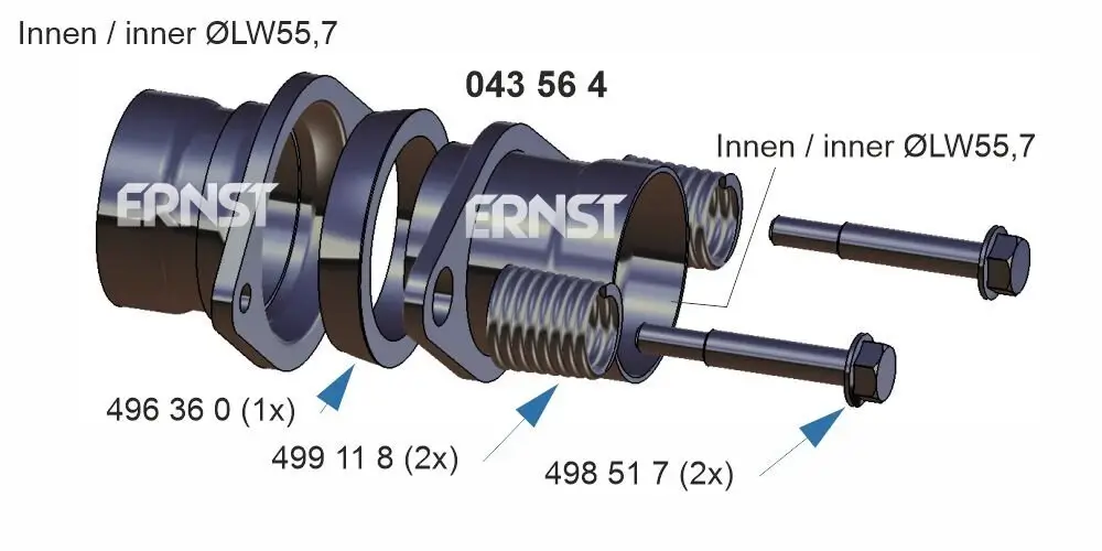 Reparatursatz, Abgasrohr ERNST 043564