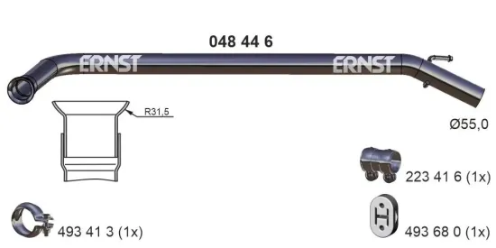 Abgasrohr ERNST 048446 Bild Abgasrohr ERNST 048446