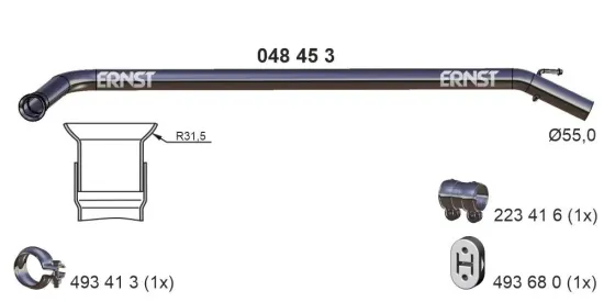 Abgasrohr mitte ERNST 048453 Bild Abgasrohr mitte ERNST 048453