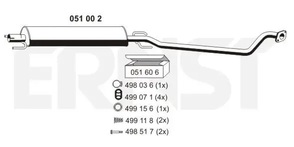 Mittelschalldämpfer ERNST 051002