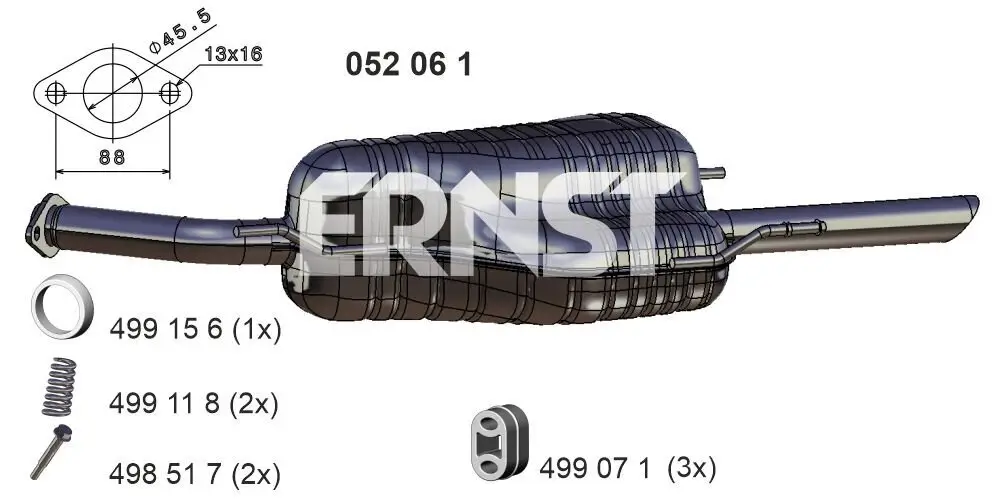 Endschalldämpfer ERNST 052061