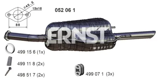 Endschalldämpfer ERNST 052061 Bild Endschalldämpfer ERNST 052061