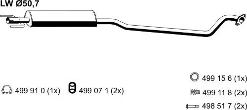 Mittelschalldämpfer ERNST 052207