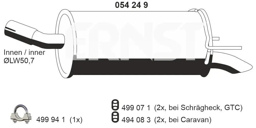 Endschalldämpfer ERNST 054249