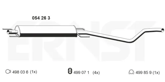 Mittelschalldämpfer ERNST 054263 Bild Mittelschalldämpfer ERNST 054263