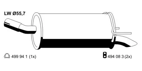 Endschalldämpfer ERNST 055000