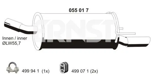 Endschalldämpfer ERNST 055017
