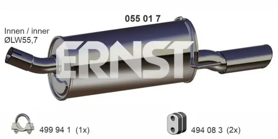 Endschalldämpfer ERNST 055017 Bild Endschalldämpfer ERNST 055017