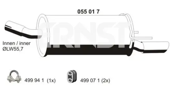 Endschalldämpfer ERNST 055017 Bild Endschalldämpfer ERNST 055017