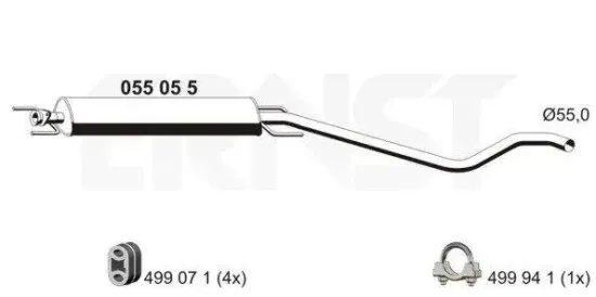 Mittelschalldämpfer ERNST 055055 Bild Mittelschalldämpfer ERNST 055055