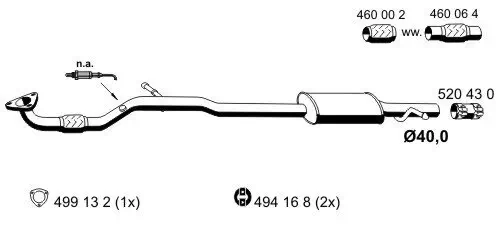 Mittelschalldämpfer ERNST 055154