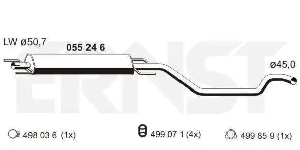 Mittelschalldämpfer ERNST 055246