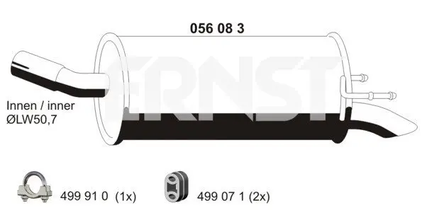 Endschalldämpfer ERNST 056083