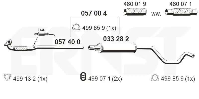 Mittelschalldämpfer ERNST 057004