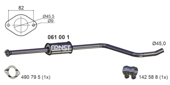Mittelschalldämpfer ERNST 061001 Bild Mittelschalldämpfer ERNST 061001