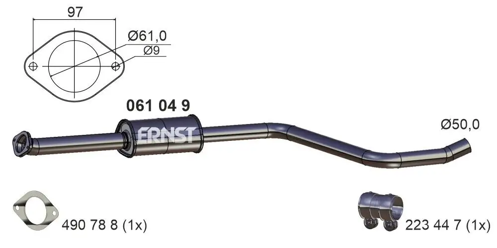 Mittelschalldämpfer ERNST 061049