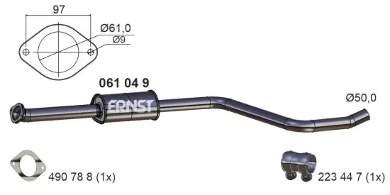 Mittelschalldämpfer ERNST 061049 Bild Mittelschalldämpfer ERNST 061049