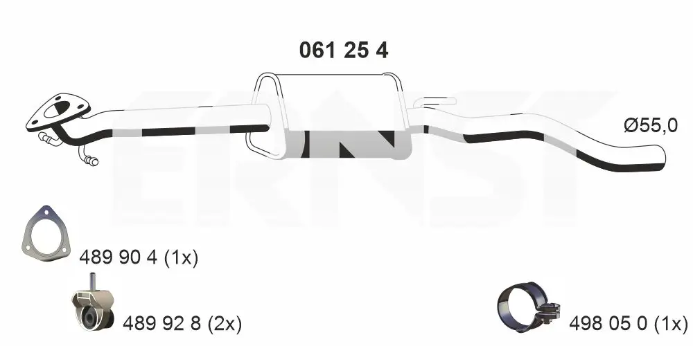 Mittelschalldämpfer ERNST 061254