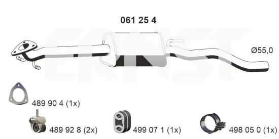Mittelschalldämpfer ERNST 061254 Bild Mittelschalldämpfer ERNST 061254