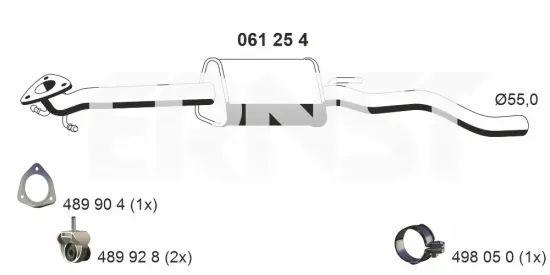Mittelschalldämpfer ERNST 061254 Bild Mittelschalldämpfer ERNST 061254
