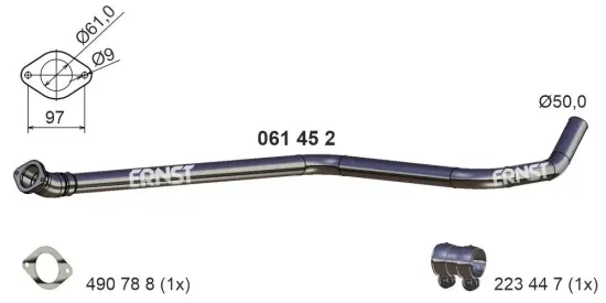Abgasrohr mitte ERNST 061452 Bild Abgasrohr mitte ERNST 061452