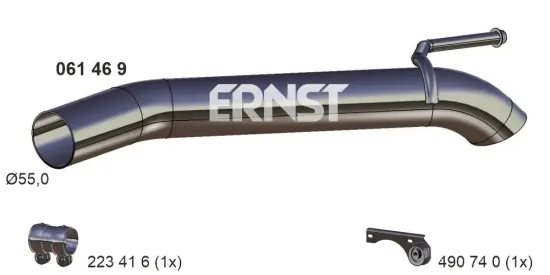 Abgasrohr hinten ERNST 061469 Bild Abgasrohr hinten ERNST 061469