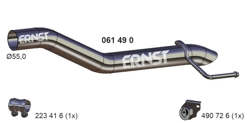 Abgasrohr hinten ERNST 061490